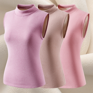 发热 一体加绒加厚马甲护腰内穿无痕大码 背心女2023新款 保暖冬季