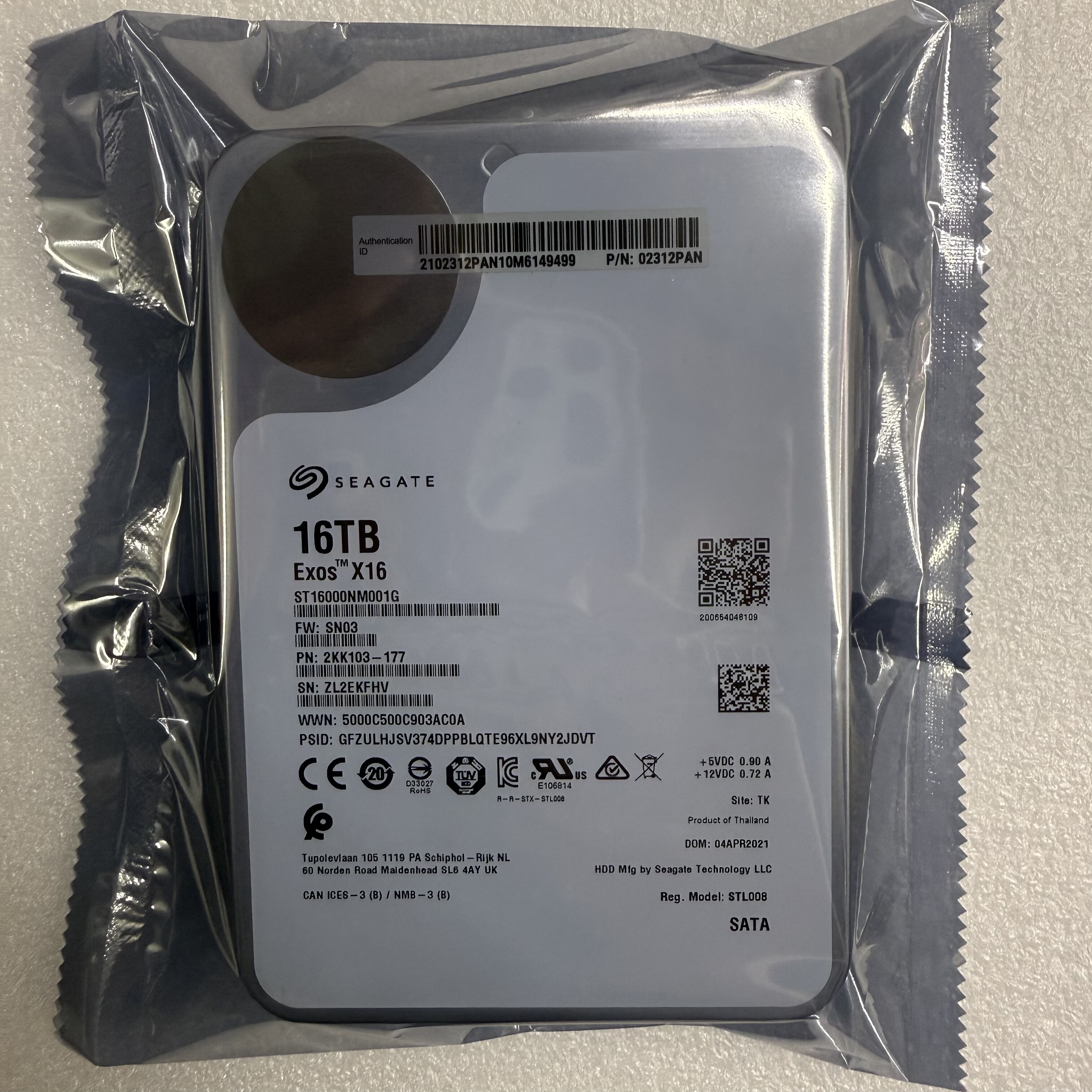 希捷16TB 硬盘 企业级 氦气机械硬盘 ST16000NM001G 服务器 监控