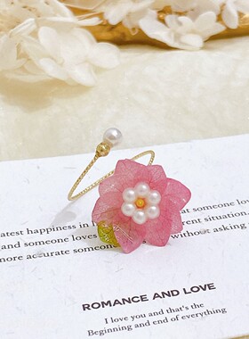手作滴胶绣球花开口对戒