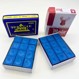 厂家直销B级蓝色台球巧克粉桌球杆擦粉鹿头牌/三角牌台球用品配件