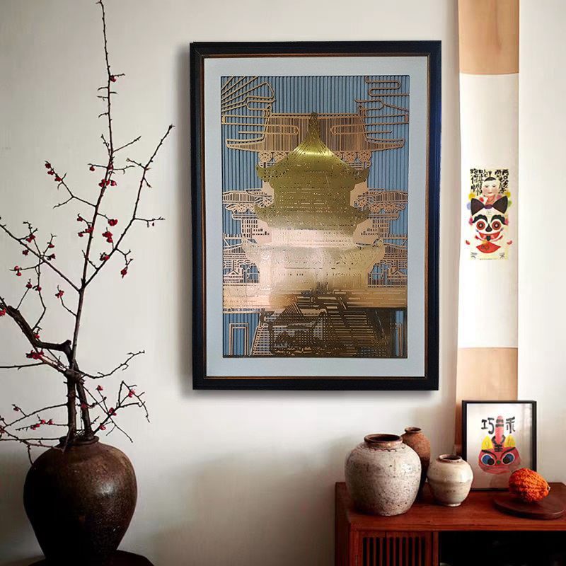 中式古建筑装饰画客厅卧室挂画