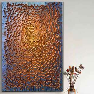 马赛克粒现代装饰画手工制作天然木块画沙发背景墙挂画玄关壁画