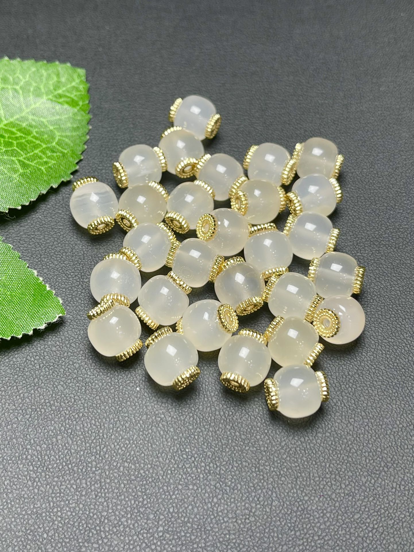 天然白玛瑙老型散珠手工diy手链项链吊坠手机链步摇发簪水晶配饰