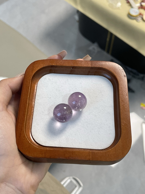 天然玻利维亚紫水晶单珠手工DIY耳钉手链项链吊坠滴溜串链配件