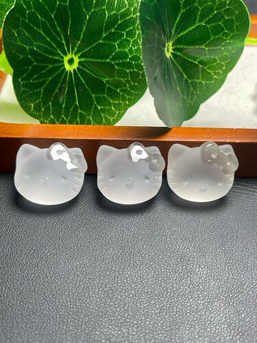 天然白水晶磨砂kt头雕刻件手工DIY手链项链吊坠挂件配件饰品串链