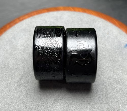 天然黑玛瑙指环龙心经戒指手工DIY手链项链吊坠车挂水晶配件