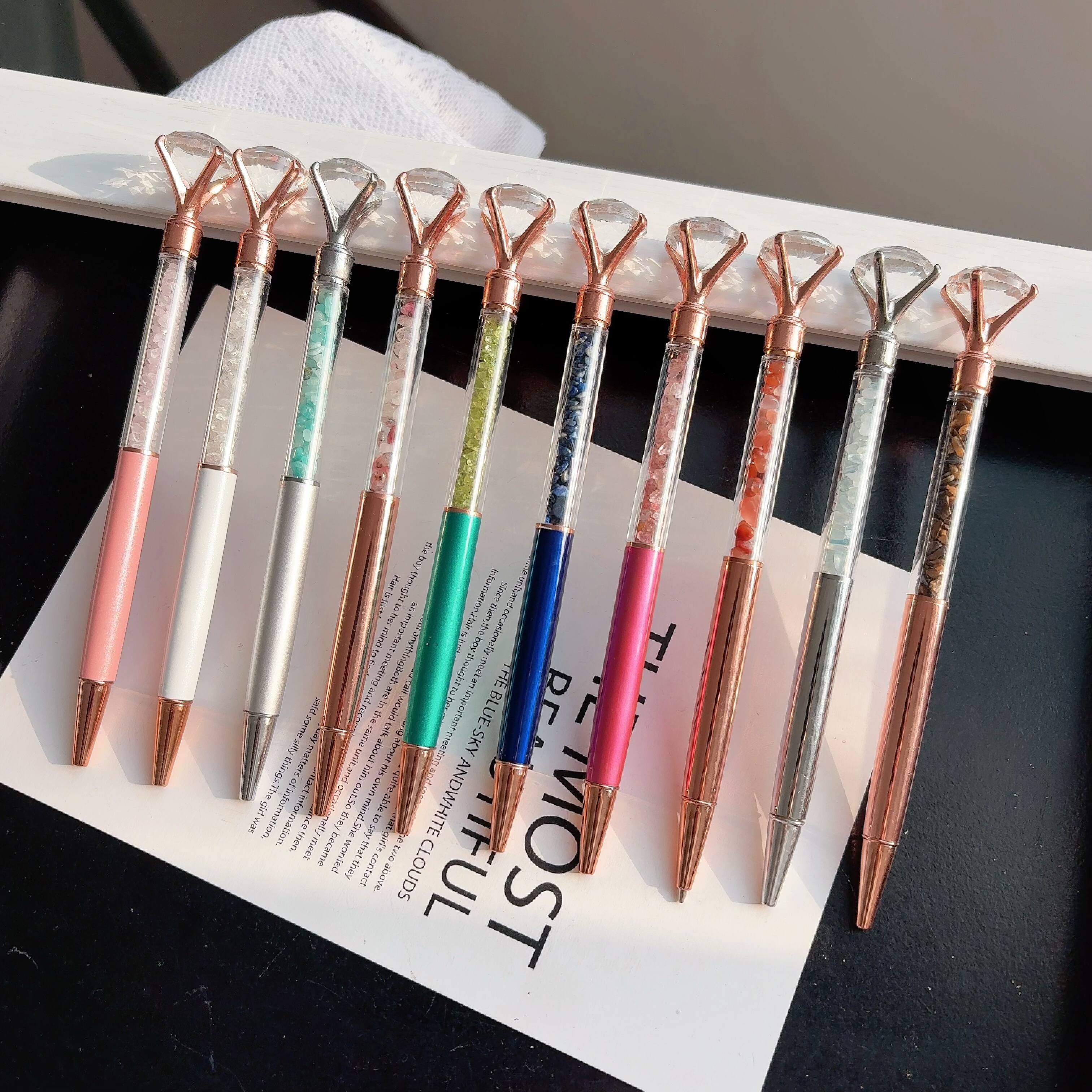 天然水晶原石大钻石碎石圆珠笔学生黑色签字笔权杖礼物摆件高档,饰品/流行首饰/时尚饰品新,奇石,淘宝优惠券,粉丝福利购,淘宝优惠卷