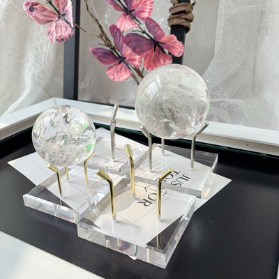 新款透明亚克力水晶底座晶簇晶体矿物玉石原石展示架收纳架摆件