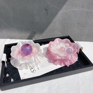 饰消磁 水晶球底座海洋贝壳海底世界亚克力塑料收纳盘仙系摆件装