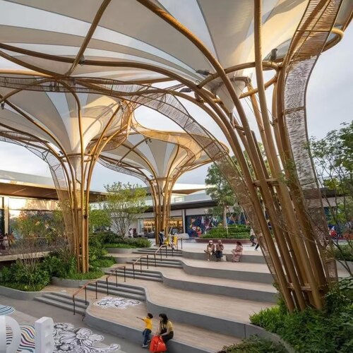 气枕膜结构etfe建筑透明水立方同款商广场公园遮阳天幕户外景观棚