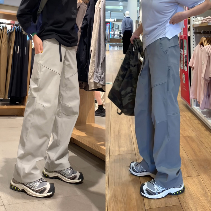 春秋季冲锋裤机能直筒户外工装裤宽松时尚百搭休闲裤潮流男女同款