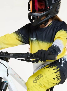 青年款DHARCO速降服长袖山地自行车越野车速干透气骑行服球衣速干