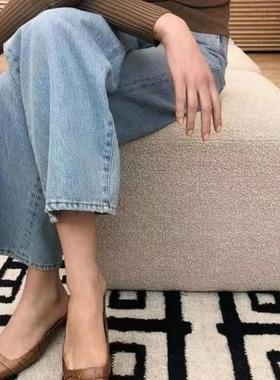 南山档口尾货Tot牛仔裤现货特清~北欧风格~女士四季可穿牛仔长裤