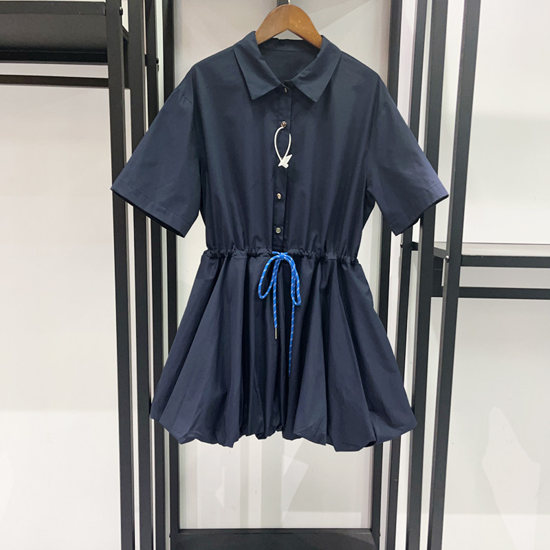 法单~~2026早春纯色INS风抽绳收腰花苞裙显瘦POLO领连衣裙,女装/女士精品,连衣裙,淘宝优惠券,粉丝福利购,淘宝优惠卷