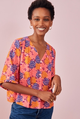 法式甜心DPH 元 轻奢秋季碎花系列圆领V领衬衫法式吊带长裤