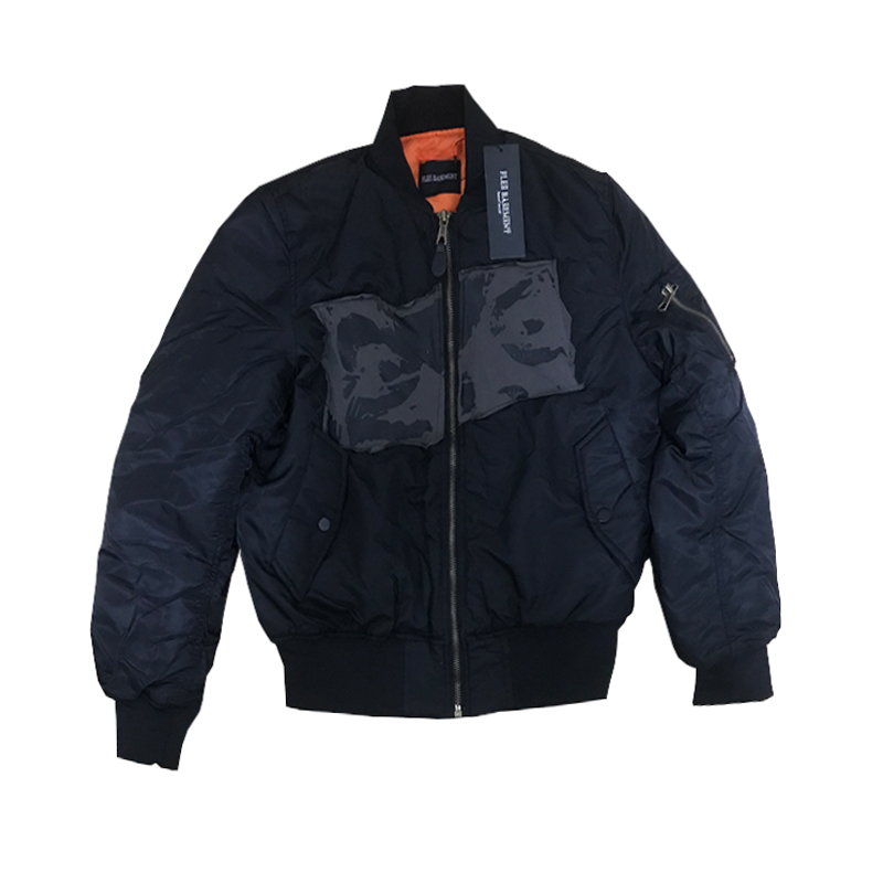 FLEE BASEMENT remake 冬季飞行员夹克印花宽松棒球服外套男