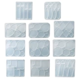 Геометричные серьги, ожерелье, силиконовая форма, DIY, зеркальный эффект