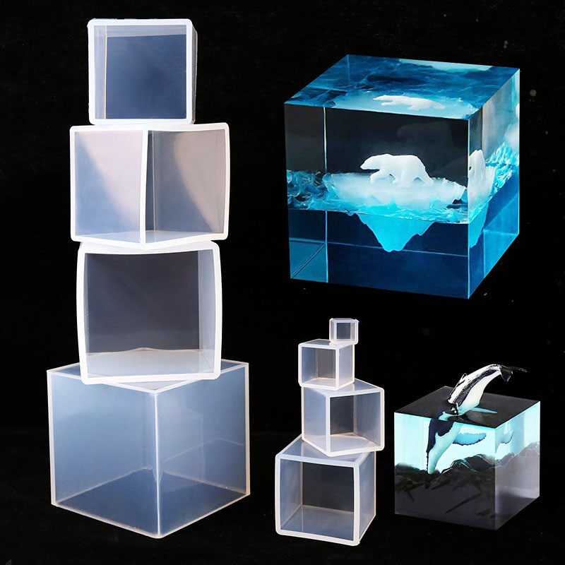 高透免打磨水晶滴胶硅胶正方体饰品星空宇宙球3d手工星球硅胶模具