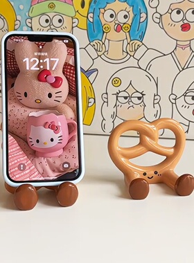 饼干手机支架学生ins风桌面陶瓷装饰品可爱治愈情绪手机通用摆件