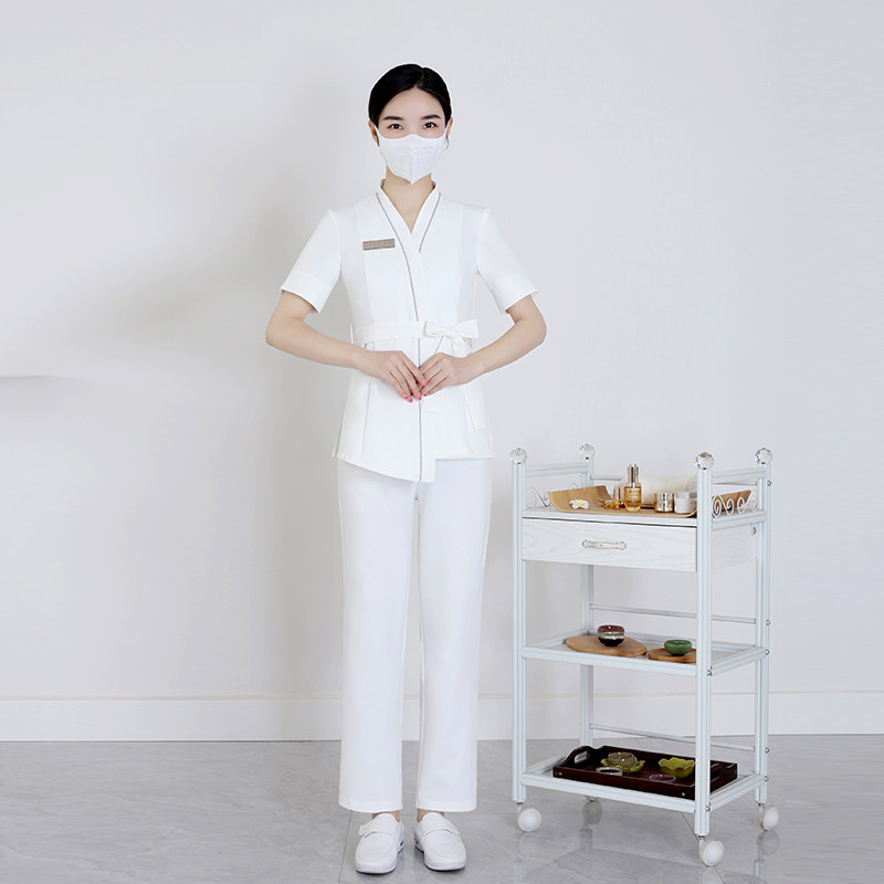 2024 여름 미용사 작업복 피부 관리 건강 센터 SPA 발 치료 기술자 의류 미용실 세트