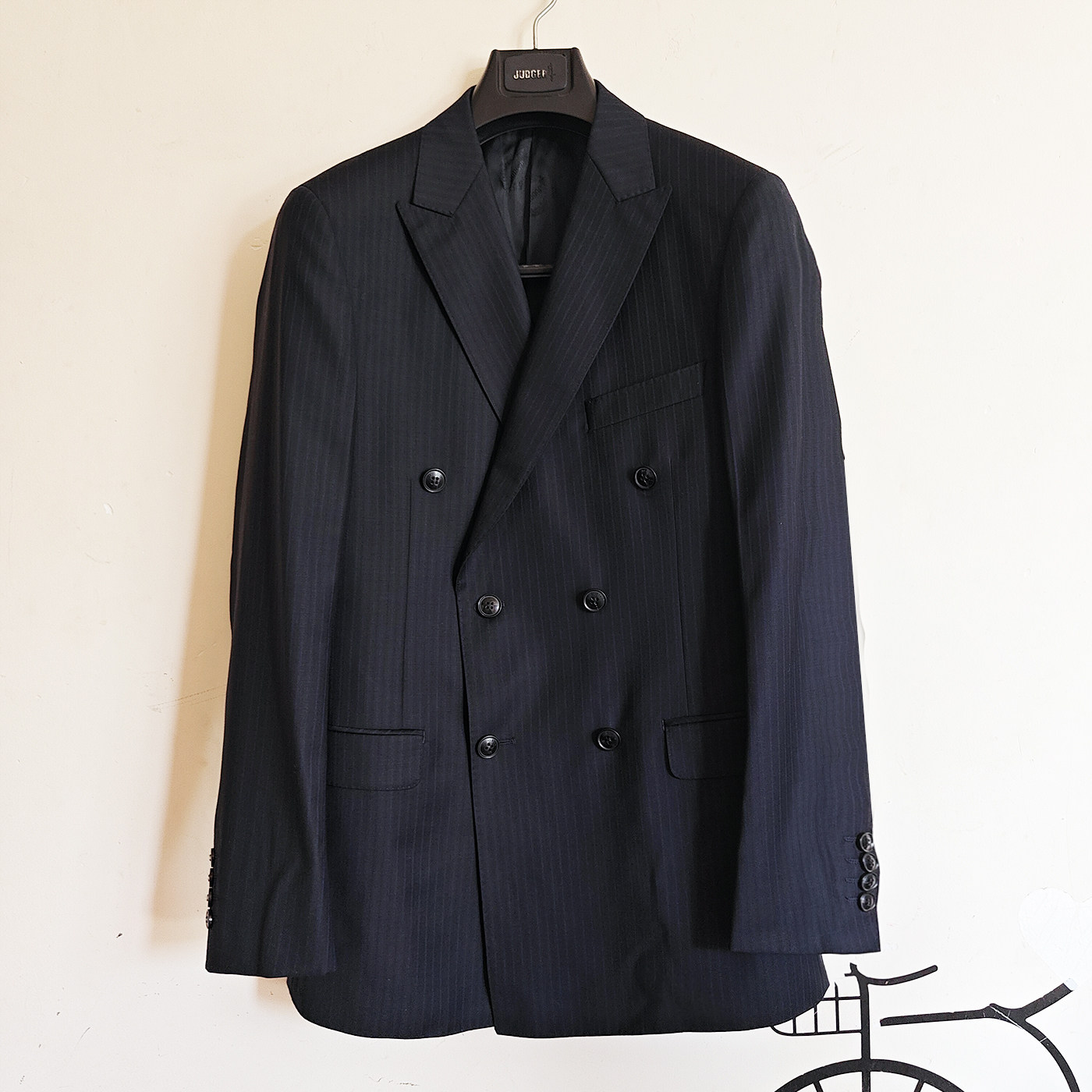 【吉家175A】精纺抗皱毛料男士双排扣便西外套羊毛套装西服上衣