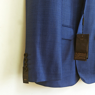 修身 外套精纺抗皱休闲男士 便西服纯色 清路易牌纯羊毛单西装 断码