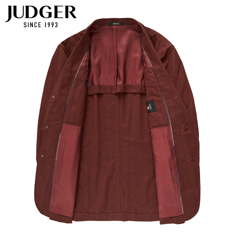 JUDGER庄吉夏季轻薄半里时尚便西服休闲水洗做旧纯棉复古便服外套