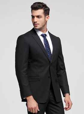 吉家1805A190A断码黑色羊毛便西服外套 商务正装单西装男士上衣