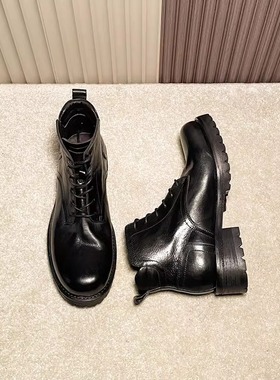 帕达索秋冬季马丁靴男款高帮英伦风真皮鞋复古靴子休闲短靴231031