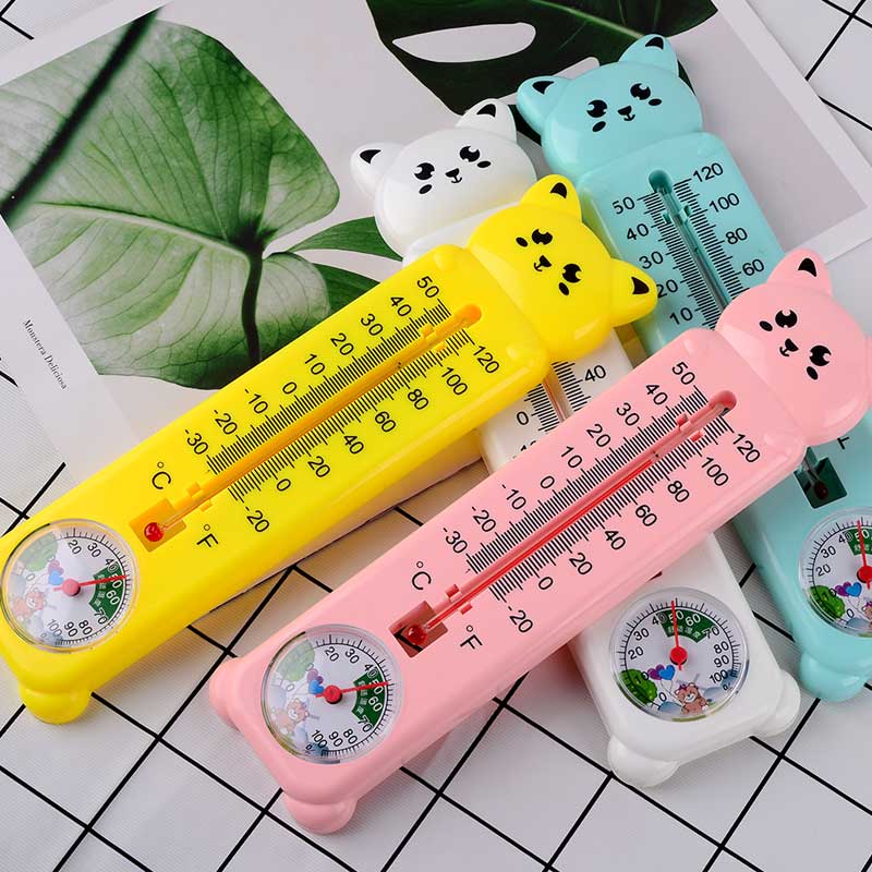 卡通温度计家用室内高精度婴儿房温度表壁挂式创意长条温湿度表