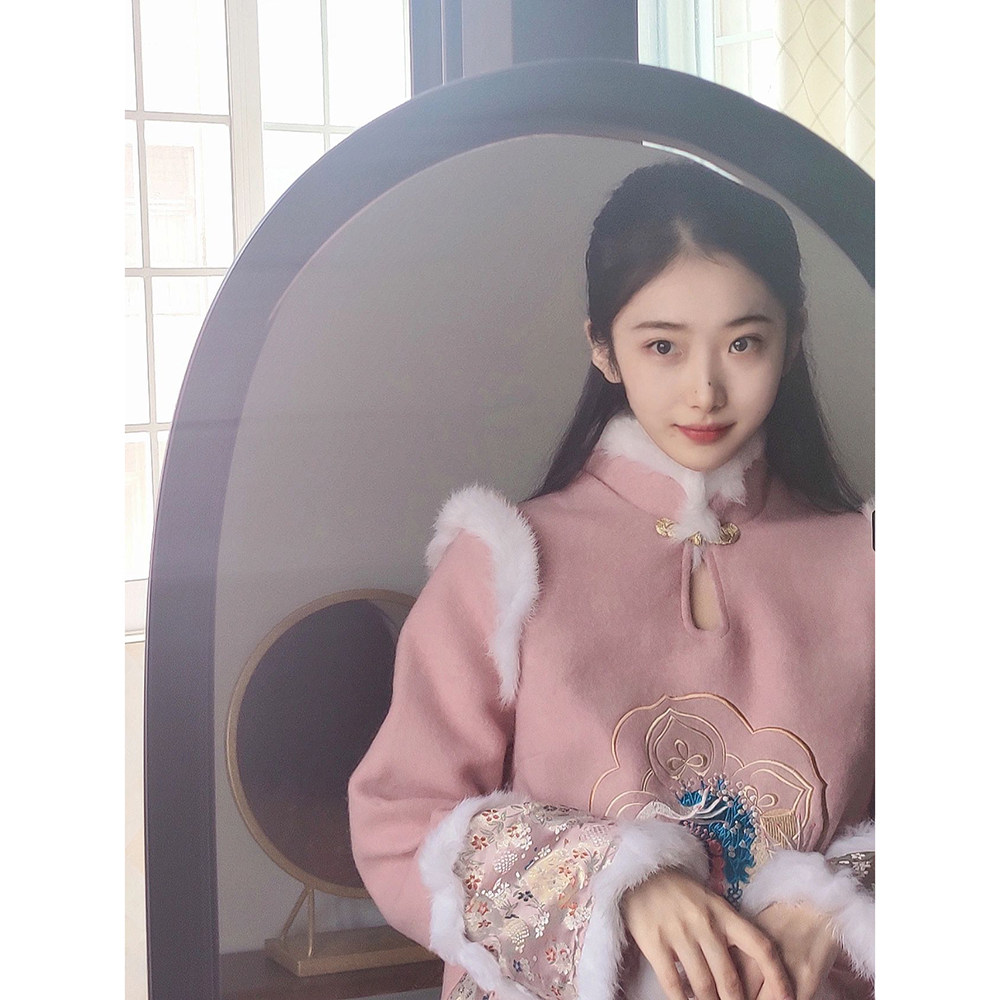 중국 스타일의 고급 기질이 개선된 HANFU 여성 2024 가을 겨울 새로운 젊은 스타일 치파오 재킷 드레스 여성 의류