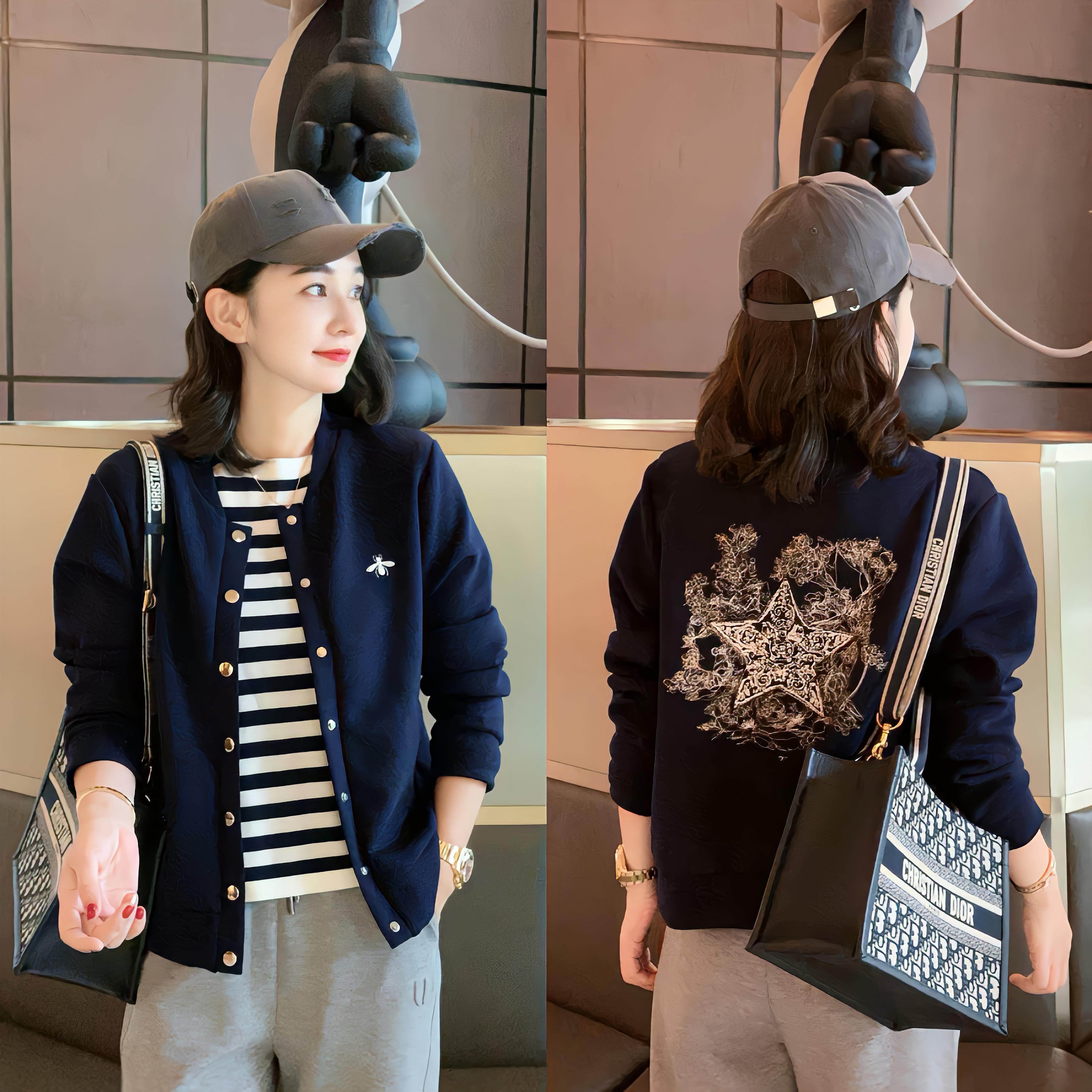 香港重工五角星刺绣卫衣外套女韩版单排扣休闲开衫显瘦夹克上衣秋