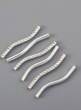 手工diy串珠饰品配件925纯银光面