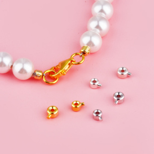 S925纯银DIY材料饰品配件 收尾扣 定位珠 制作手链项链线头固定