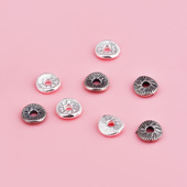 S925纯银泰银复古弧形荷叶波浪隔片手工diy串珠手链耳环饰品材料