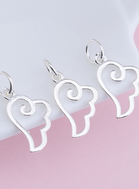 diy纯银天使翅膀串珠饰品配件