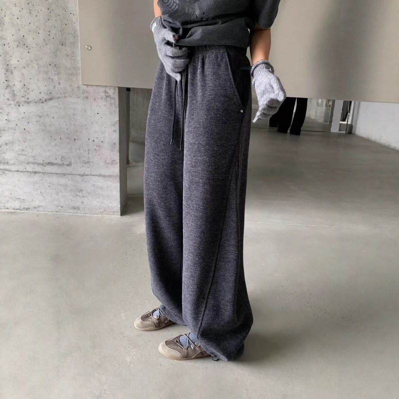 加绒两穿休闲束脚运动裤卫裤女