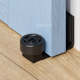 谷仓门配件卫生间浴室移门金属材质止摆器滑块防撞定位器尼龙轮