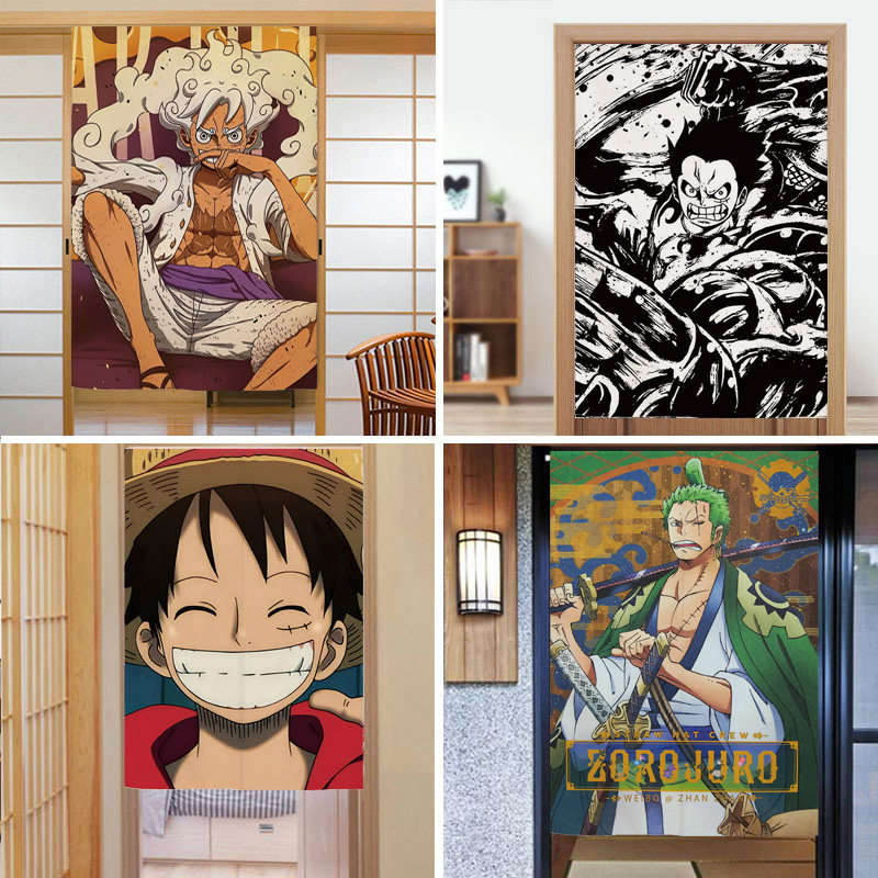 海贼王动漫门帘餐厅包厢遮挡帘家用卧室厨房卫生间隔断帘布艺防尘