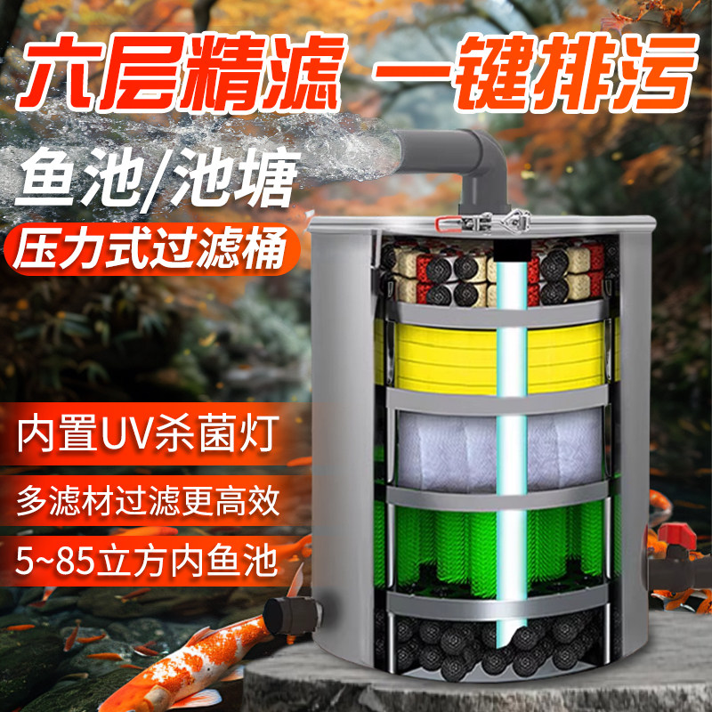 鱼池过滤器增压过滤水循环不锈钢