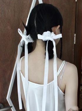 野草莓市场balletcore春夏芭蕾风INS风丝带蝴蝶结双马尾发圈发绳