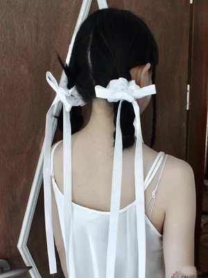 芭蕾风丝带双马尾大肠圈