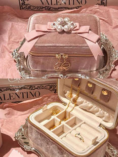 现货 珍藏级美貌 限量du家开版 珍珠蝴蝶结丝绒barbie项链首饰盒