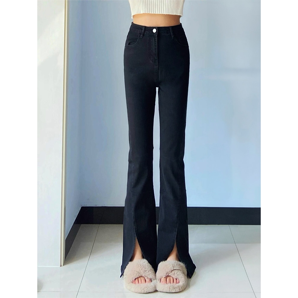 官方正品微辣喇牛仔裤女2024新款春秋款大码胖mm梨型身材粗腿宽胯