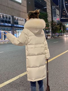 羽绒服女中长款白鸭绒2022年新款白色爆款韩版小个子显瘦冬季外套