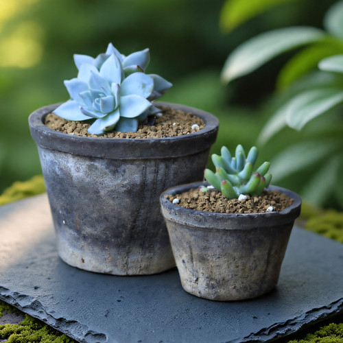 复古粗陶透气迷你小花盆