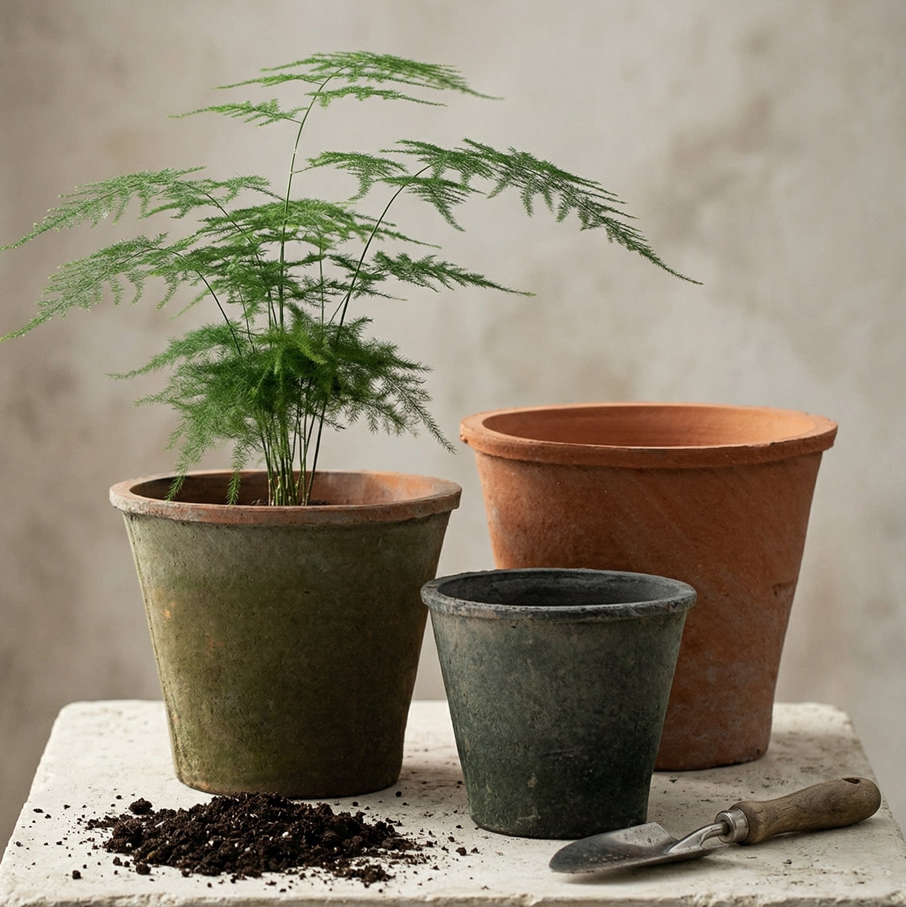 大口径花盆高筒红粗陶瓷多肉植物花器阳台控根盆具手工青苔泥瓦盆