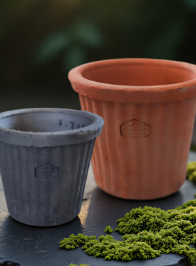 Mrs tao红陶花盆个性做旧绿植盆花器特大号粗陶陶土透气泥瓦花盆