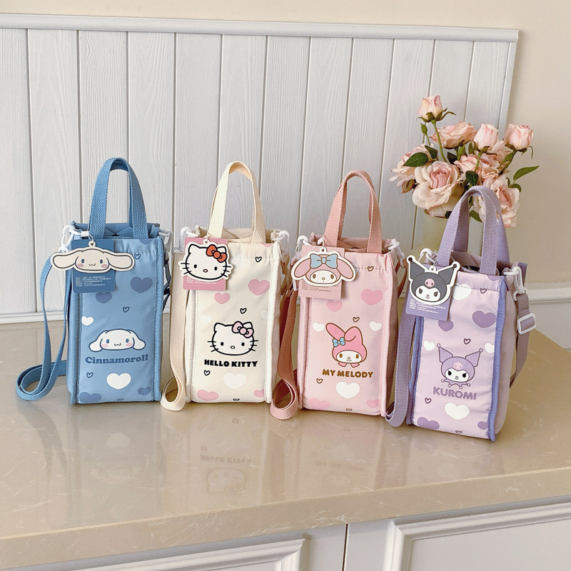 三丽鸥正版授权可爱卡通加厚防摔水杯袋焖烧杯套斜跨手机零钱包女