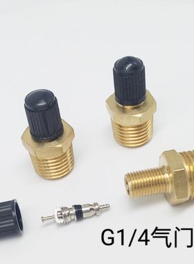 铜气嘴螺纹NPT1/4G1/4六角美嘴气门嘴纯铜镀镍充气内外设备接头